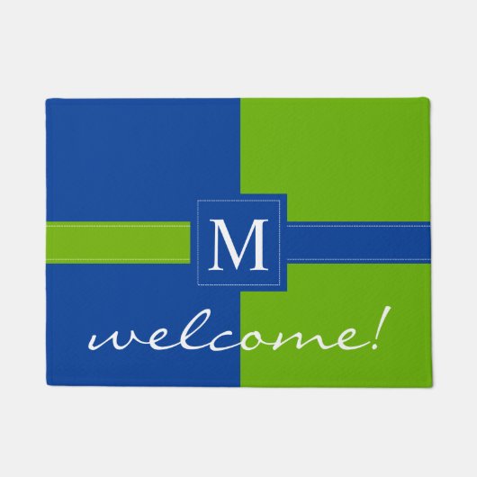 Mit Monogramm Initialen-Willkommen Fußmatte (Vorderseite)