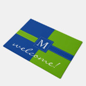 Mit Monogramm Initialen-Willkommen Fußmatte (Schrägansicht)