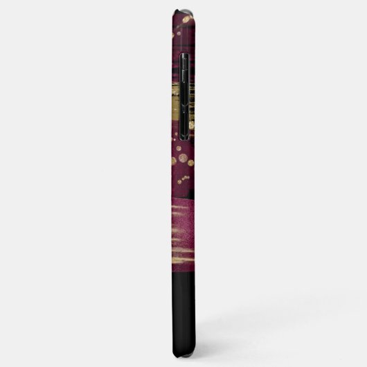 Mit Monogramm Initials Black Burgundy Gold Case-Mate iPhone Hülle (Hinten/Links)