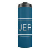 Mit Monogramm Initials Blue Travel Trinkbehälter K Thermosbecher (Vorderseite)