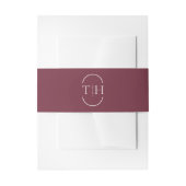 Mit Monogramm Initials Burgundy Wedding Einladungsbanderole (Vorderseite Beispiel)