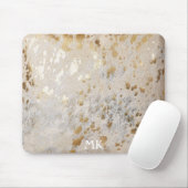 Mit Monogramm Initials Gold Cowhide Print Metallic Mousepad (Mit Mouse)
