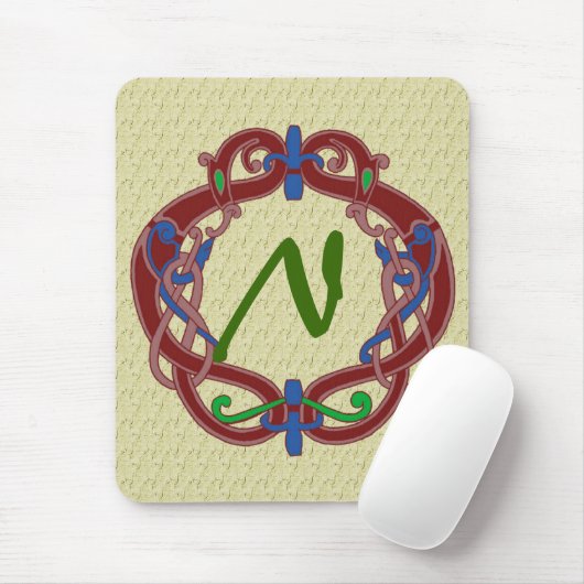 mit Monogramm Initials keltisches Design Mousepad (Mit Mouse)