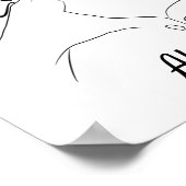 Mit Monogramm Initials Liebe Herz-Linie Kunst Zeic Poster (Ecke)