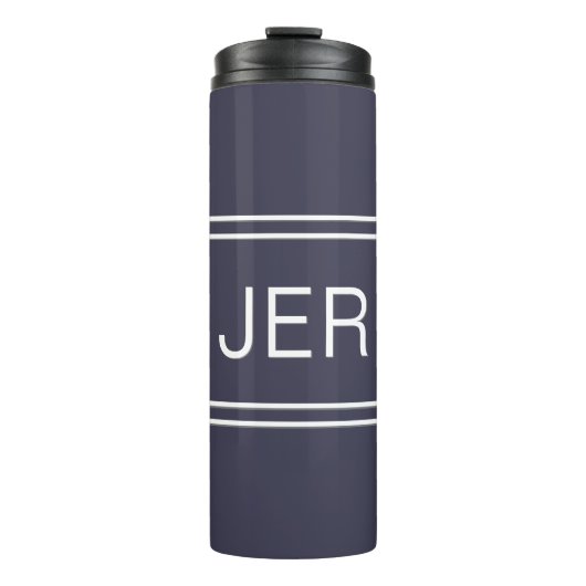 Mit Monogramm Initials Stilvolle Travel Trinkbehäl Thermosbecher (Vorderseite)