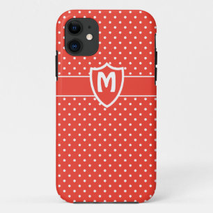 Mit Monogramm iPhone 5 Fall, Red Polka Dots Case-Mate iPhone Hülle