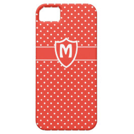Mit Monogramm iPhone 5 Fall, Red Polka Dots Case-Mate iPhone Hülle