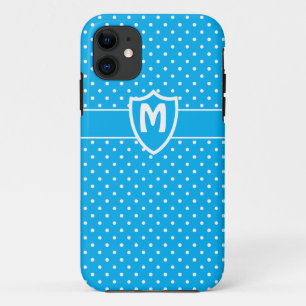 Mit Monogramm iPhone 5 Fall, Türkis Polka Dots Case-Mate iPhone Hülle