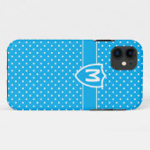Mit Monogramm iPhone 5 Fall, Türkis Polka Dots Case-Mate iPhone Hülle (Rückseite (Horizontal))
