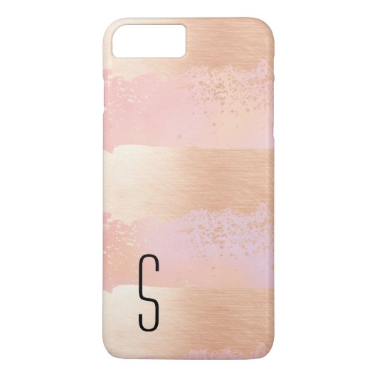 Mit Monogramm iPhone 7 Plus Fall mit Blush und Gol Case-Mate iPhone Hülle (Rückseite)