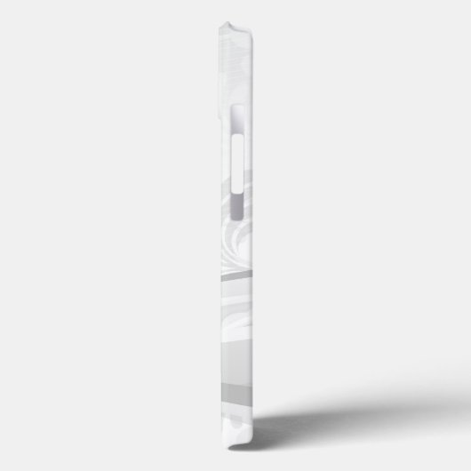 Mit Monogramm iPhone Case mit weißem Blumenwirl (Rückseite / Links)