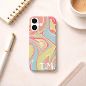 Mit Monogramm iPhone-Gehäuse mit rosa und grünem S Case-Mate iPhone Hülle