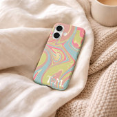 Mit Monogramm iPhone-Gehäuse mit rosa und grünem S Case-Mate iPhone Hülle
