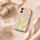 Mit Monogramm iPhone-Gehäuse mit rosa und grünem S Case-Mate iPhone Hülle