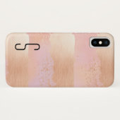 Mit Monogramm iPhone X Case für Blush und Gold (Rückseite (Horizontal))