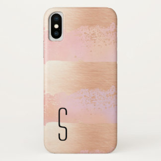 Mit Monogramm iPhone X Case für Blush und Gold