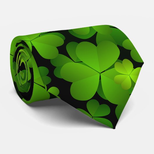 Mit Monogramm irisches Kleeblatt Doppelseitige Kra Krawatte (Gerollt)