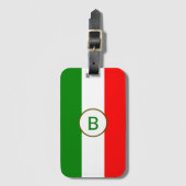 Mit Monogramm italienische Flagge Gepäckanhänger (Vorderseite Vertikal)
