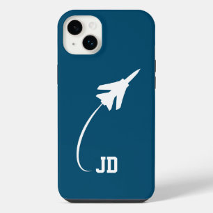 Mit Monogramm Jet-Flugzeug, Minimalistisch, modern iPhone 14 Plus Hülle