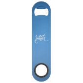 Mit Monogramm "K" Blue Gradient Bottle Opener Speed Flaschenöffner (Rückseite)