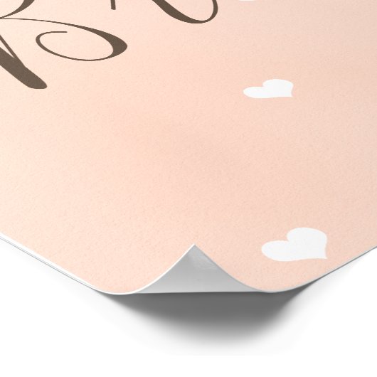 Mit Monogramm Kaffee-Cup-Brautparty Begrüßungszeic Poster (Ecke)