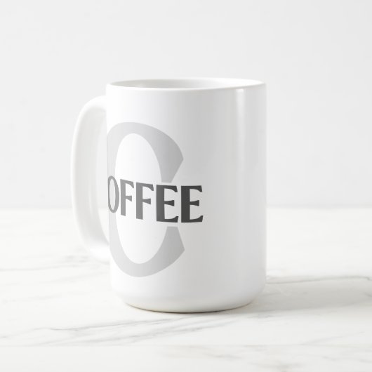 Mit Monogramm Kaffee Kaffeetasse (Vorderseite Links)