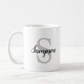 Mit Monogramm Kaffee-Tasse mit Nachname des Skript Kaffeetasse (Links)