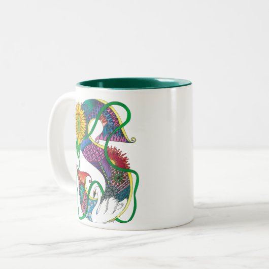 Mit Monogramm Kaffee-Tasse Zweifarbige Tasse (Vorderseite Links)