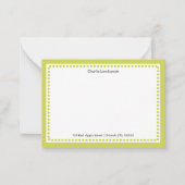 Mit Monogramm kalkgrüne Grenze und Punkte Mitteilungskarte (Vorderseite)