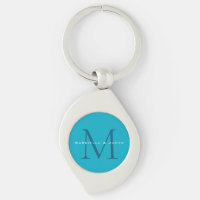 Mit Monogramm Kalligrafie Azure Blue Moderne Schli