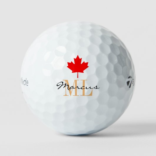 Mit Monogramm kanadische Flagge & Kanada Golf Ball (Vorderseite)