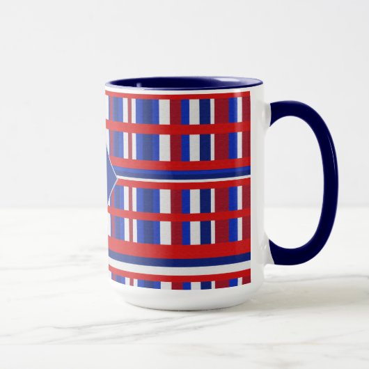 Mit Monogramm Karierte Patriot Red White & Blue Tasse (Rechts)