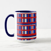 Mit Monogramm Karierte Patriot Red White & Blue Tasse (Links)
