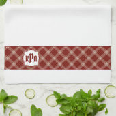 Mit Monogramm Karierte Rot- und Weißfärbung Geschirrtuch (Gefaltet)