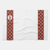 Mit Monogramm Karierte Rot- und Weißfärbung Geschirrtuch (Horizontal)