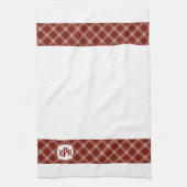 Mit Monogramm Karierte Rot- und Weißfärbung Geschirrtuch (Vertikal)
