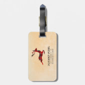 Mit Monogramm Kariertes Hirsch Gepäckanhänger (Rückseite vertikal)