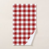 Mit Monogramm Kariertes Red White Buffalo Muster Badhandtuch Set (Handtuch)