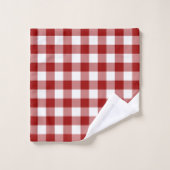 Mit Monogramm Kariertes Red White Buffalo Muster Badhandtuch Set (Waschlappen)