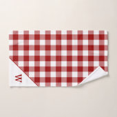 Mit Monogramm Kariertes Red White Buffalo Muster Badhandtuch Set (Handtuch)