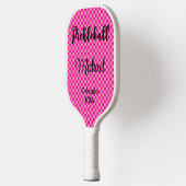 Mit Monogramm Karos in Pink und Rosa Pickleball Schläger (Links)