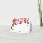 Mit Monogramm Karte Blauer Rosa Hot Pink Blütenfar (Rückseite)