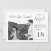 Mit Monogramm katholisch Save The Date (Vorderseite)