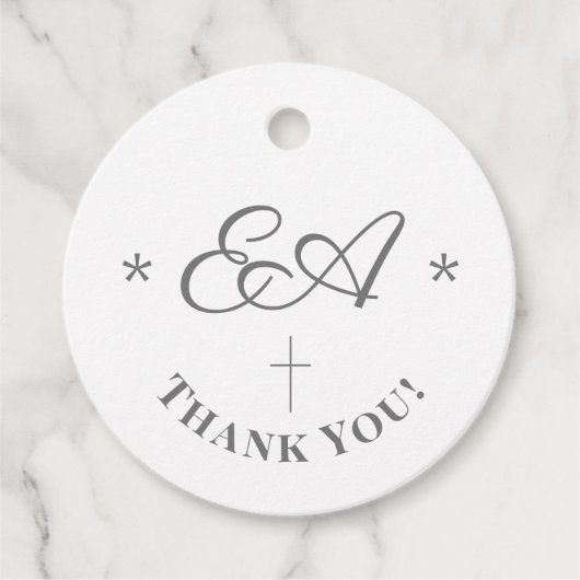 Mit Monogramm katholische Hochzeit Geschenkanhänger (Vorderseite)