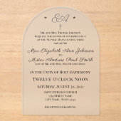 Mit Monogramm-katholische Hochzeitseinladung Acryleinladungen (Vorderseite)