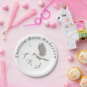 Mit Monogramm katholische Taube und Wassertaufe Pappteller (Party)