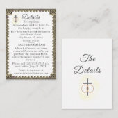 Mit Monogramm katholischer Jahrgang Hochzeitskarte Begleitkarte (Vorne/Hinten)