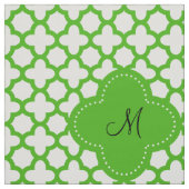 Mit Monogramm Kelly Green Quatrefoil Muster Stoff (Muster)