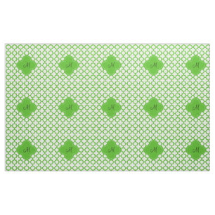 Mit Monogramm Kelly Green Quatrefoil Muster Stoff