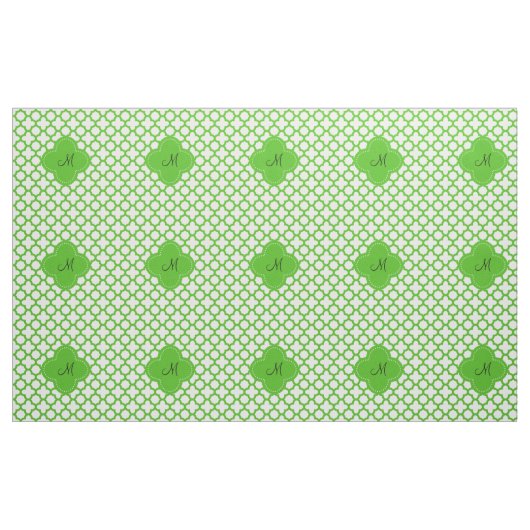 Mit Monogramm Kelly Green Quatrefoil Muster Stoff (Yard (91,4 cm))